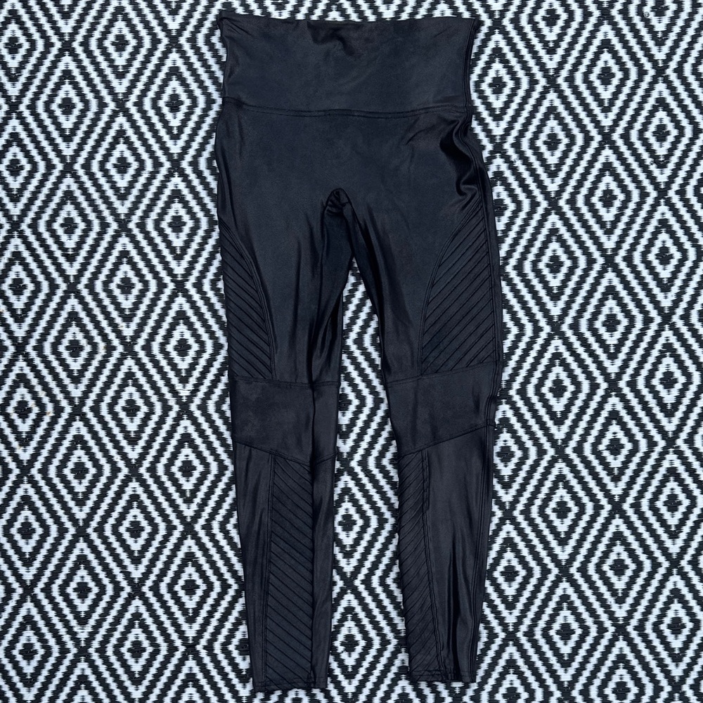 SPANX Faux Leather Moto Leggings Petite M | Black High-Waist